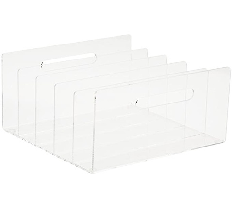 Transparent Acrylic Desk Organizer 5 Slot File Folder Detachable Memo Magazine Paper Clear Documents Sorter