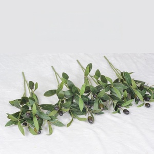 Nuevas flores artificiales 4 ramas 38cm oliva con hojas de frutas accesorios para boda hogar planta verde imitación - Product Image 3