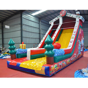 Toboggan gonflable géant à thème de Noël en PVC commercial, toboggan à sauter, mur d'escalade, respectueux de l'environnement, garantie de 3 ans, événements - Product Image 2