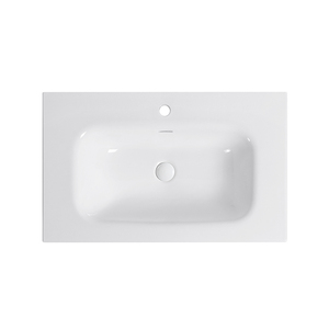 Lavabo de Baño Rectangular Moderno de Cerámica con Borde Delgado, Diseño de un Solo Orificio, Montaje en Encimera, Uso en Hoteles, Capacidad de 9L - Product Image 3