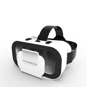 VR SHINECON 3DVRヘッドセットモバイルゲームおよび映画用のヘッドフォンなしのユニバーサル調整可能軽量VRメガネ