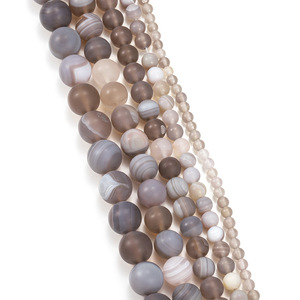 Matte Gray Agate Striped Round Loose <b>Beads</b> 4 6 8 10 12mm For Jewelry Making <b>Stone</b> <b>Beads</b> - Product Image 3