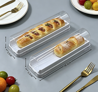 Boîte de boulangerie en plastique PET transparente jetable de qualité alimentaire, personnalisable, pour pain long et gâteau éponge, vente en gros