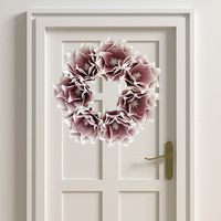 Karangan Bunga Magnolia Buatan Dekoratif dari Busa EVA, Hiasan Dinding Cantik Berwarna-warni Diameter 51cm untuk Natal & Thanksgiving