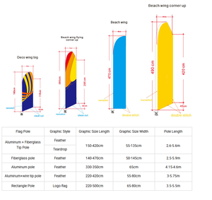 Özel yüksek kalite çift taraflı fiberglas plaj bayrağı su dolu çanta promosyon afiş solmaya dayanıklı flama araba bayiliği - Product Image 3