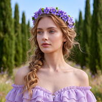 YouLaPan – bandeau à fleurs violettes exquises, fait à la main pour les spectacles des filles, les fêtes dansantes et les accessoires pour cheveux, YXA362