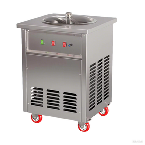 Nhà sản xuất kem cắt dày thương mại Nồi đơn áp lực duy nhất Chảo tròn nhà sản xuất kem chiên trái cây máy sữa chua quầy hàng - Product Image 2