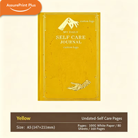 Journal de bien-être A5 non daté pour femmes, couverture rigide en PU avec bord doré, carnet de gratitude 100 g/m², journal de réflexion quotidienne pour la santé mentale