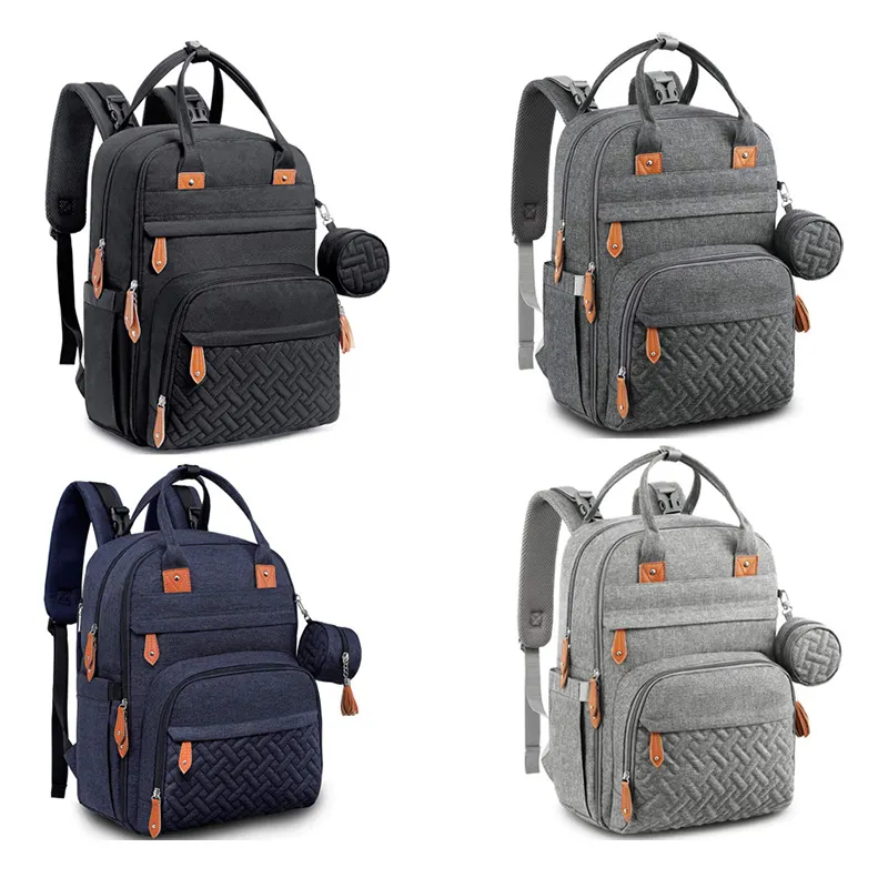 Zaino multifunzione personalizzato per borsa per pannolini con fasciatoio e cinghie per passeggino e custodia per Pacifer