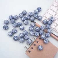 Mode makanan kualitas DIY kalung perawatan gigi Kalung mainan dapat dikunyah bulat 12mm dicetak manik-manik silikon