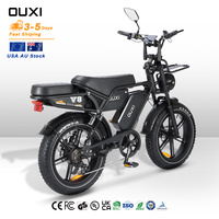 Vélo Électrique Tout-Terrain OUXI V8 Ultra Plus pour Adultes, Pneus Larges 20 Pouces, 250W/750W, 60AH, Autonomie 200km, Stock Australie