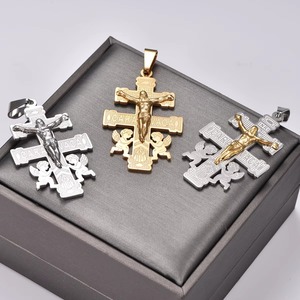 Collier pendentif croix Jésus ange rétro en acier inoxydable pour femmes et hommes, bijoux en métal avec breloques de prière et de foi - Product Image 5