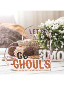 Cuori Souvenir di Halloween in acrilico-<span class=keywords><strong>andiamo</strong></span> ai disegni Ghoul di zucche, scheletri e fantasmi-per la casa, l'ufficio o divertiti - Product Image 3