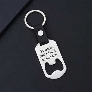 Nouveau Style Fête Des Pères Cadeau En Acier Inoxydable En Cuir Gravé Ouvre-Bouteille <span class=keywords><strong>Porte</strong></span>-clés - Product Image 4