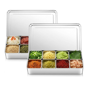 Food Organizer <strong>Condiment</strong> Spice <strong>Container</strong> <strong>Set</strong> India Masala Box Stainless Steel Seasoning Box with Lids - Product Image 3