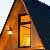 Casa Prefabbricata a Forma di A, Cabina Triangolare in Legno con Finestre Panoramiche, per Resort, Montagna, Lago, Glamping