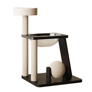 Schwarzes modernes umwelt freundliches Holzkatzen-Kletter gestell 4-stufige große Fangs äule Fett Katzen nest Kleine Wohnung Raumkapsel - Product Image 5