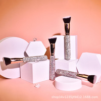 Pinceau de maquillage populaire Water Diamond Advanced Luxury pour fard à paupières, poudre, blush, eye-liner, poils synthétiques, manche en bois, style estompeur