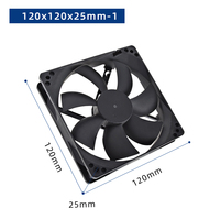 Ventilateur axial DC 12/24V 120x120x25mm à roulement à billes/hydraulique, pales en plastique, CE ROHS, ventilateur de refroidissement d'air OEM ODM