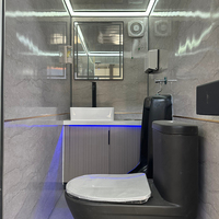 Conteneur mobile de toilettes publiques de luxe à 2 postes, autonome, écologique, en panneaux sandwich de fibre de verre, design moderne pour