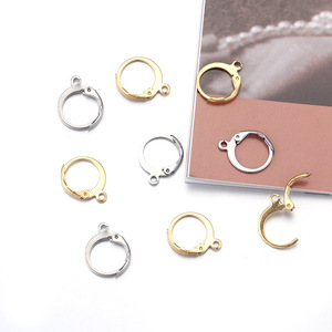 Stainless Steel Round <b>Ear</b> <b>Clips</b> Gold Silver Plated For Earring Making Jewelry Findings 10mm Spring Buckle Components - Product Image 1