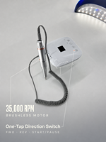 Machine à ongles professionnelle CM.NAIL S30, moteur à balais 35000 tr/min, acier inoxydable, compatible avec les prises US/UK, pour salon de manucure.
