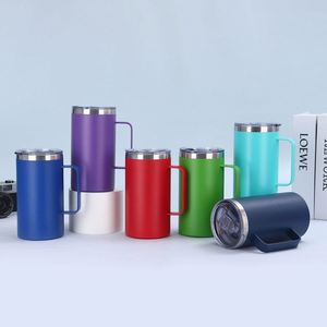 Stainless Steel Insulated <b>Coffee</b> Mug With Handle | Custom Logo Travel Tumbler - Product Image 1