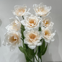 Bunga Raksasa Buatan Tangan Berkualitas Tinggi untuk Dekorasi Pernikahan, Pajangan Jendela, dan Seni Organza Peony dari Gardenia, Grosir