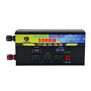 热货铝3000W DC 12V/24v至交流110V/220V/230V/240V太阳能逆变器，用于室内和室外