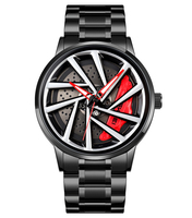 Reloj de Cuarzo para Hombre, Diseño Simple y Elegante, Cristal de Alta Calidad, Correa de Acero Inoxidable, Resistente al Agua, Caja de Aleación, Esfera con Diseño de Rueda de Auto, Venta al Por Mayor