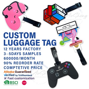 Étiquette de <span class=keywords><strong>bagage</strong></span> personnalisée en PVC et caoutchouc avec carte insérable 3D, design sur mesure, pour valise et <span class=keywords><strong>avion</strong></span> – Cadeau promotionnel tendance - Product Image 2