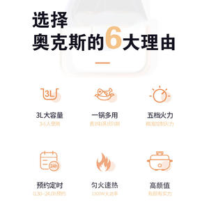 Olla a presión eléctrica AUX de 3,1-4,0 l, olla arrocera multifuncional, operación con un solo toque, para uso doméstico y en dormitorios - Product Image 5