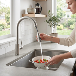 Grifo de Cocina Monomando de Acero Inoxidable 304 <span class=keywords><strong>Aida</strong></span> Moderno con Núcleo Cerámico para Uso en Hoteles - Product Image 2