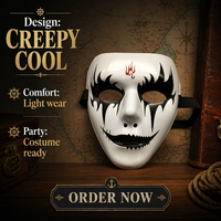 Masque de fête pour adulte Ghostface en plastique pour Halloween et remise de diplôme - Design amusant