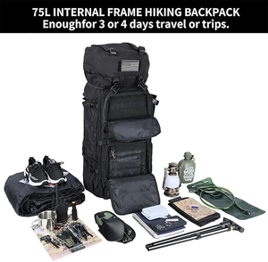 Mochila Táctica Unisex Resistente de 75L para Escalada y Montañismo, Desmontable, Impermeable, con Sistema Molle - Product Image 3