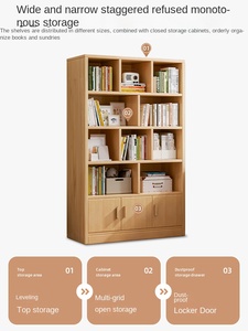 Estantería de madera maciza multicapa para niños, estudiantes, estantería para el hogar para sala de estar, armario de <span class=keywords><strong>pared</strong></span>, estante de almacenamiento para suelo - Product Image 3