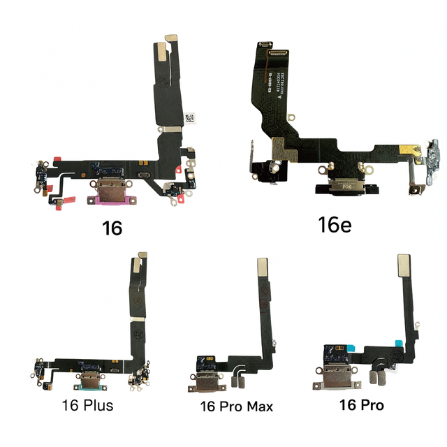 For iPhone 16 16e 16 Pro 16 Plus 16 Pro Max Charging Port Assembly Microphone Cable USB Tail Plug Mobile Phone Flex Cables