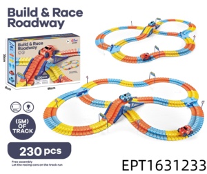 Circuit de course flexible EPT à assembler avec voitures lumineuses, configurations personnalisables, ensemble de jeu de course pour enfants pour s'amuser en intérieur - Product Image 4