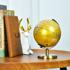 Vàng Retro khung kim loại địa lý giáo dục xoay trái đất toàn cầu chất lượng cao bản đồ thế giới toàn cầu trang trí cho trang trí văn phòng nhà - Product Image 3