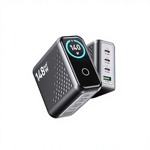 <span class=keywords><strong>Chargeur</strong></span> de bureau GaN avancé 140W à 4 ports PD3.1 USB-C avec écran LCD intelligent pour <span class=keywords><strong>MacBook</strong></span> <span class=keywords><strong>Pro</strong></span>, ordinateur portable et PC - Product Image 1