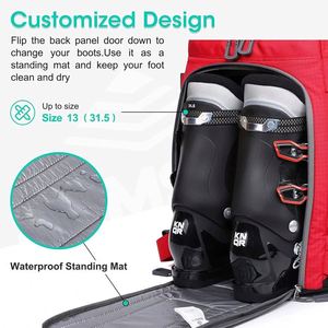 Sac à skis gratuit, sac à skis 65L, sac à dos pour skis, sac à skis imperméable 1680D pour skis, snowboard et accessoires - Product Image 4