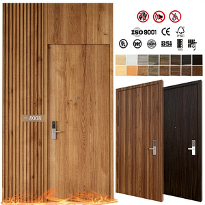 BASEN American Approved <b>U</b>-L Listed Walnut Veneer HPL Fire Door for Villa Hotel Suites Minimalist Design Customizable Sliding - Product Image 2