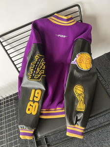 Chaqueta Universitaria de Béisbol Estilo Piloto Bordada en Cuero PU de Moda Urbana Hip-Hop para Hombre con Logotipo Personalizado Chaquetas Bomber de Cuero para Hombre - Product Image 4