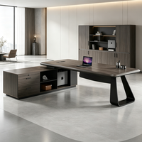 Table de bureau en PVC pour PDG, mobilier de bureau de direction, espace exécutif de luxe, table et armoire de bureau pour le bureau du patron