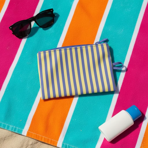 Bolsa de <span class=keywords><strong>Maquillaje</strong></span> de Viaje Portátil, Personalizada, Ecológica, Resistente, con Cierre, a Rayas, para Niñas - Product Image 2