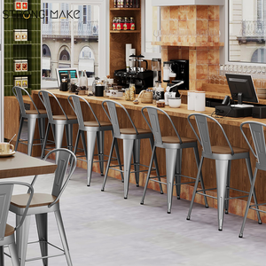 Logo commerciale personalizzato moderno di lusso tavolo da <span class=keywords><strong>bar</strong></span> e sedia Set industriale sgabello da cucina sgabelli da <span class=keywords><strong>bar</strong></span> in legno per Cocktail <span class=keywords><strong>bar</strong></span> - Product Image 1