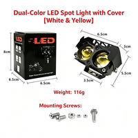 Phares de moto EURS 2LED bicolores avec écran LED, lentille de projecteur, phare haute luminosité, DRL, feu antibrouillard, ampoule de travail pour la conduite