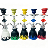 Chicha portable en métal avec accessoires, modèle Small Flame Bottle, à tube simple ou double, idéal comme cadeau pour fumeurs