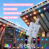Iluminación Decorativa Navideña Permanente para Exteriores, Resistente al Agua IP68, con Luces Puntuales RGBW de 48V CC, 200 pies, 300 pies, 500 pies, para Uso Residencial