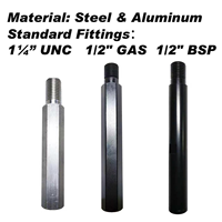 Barre d'extension hexagonale 1-1/4"-7 UNC pour foret diamanté, 300mm 350mm 500mm, pour béton